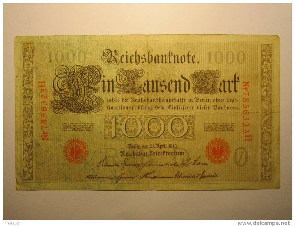 1000 Mark - Berlin 1910 Reichsbanknote - Germany - 1000 Mark
