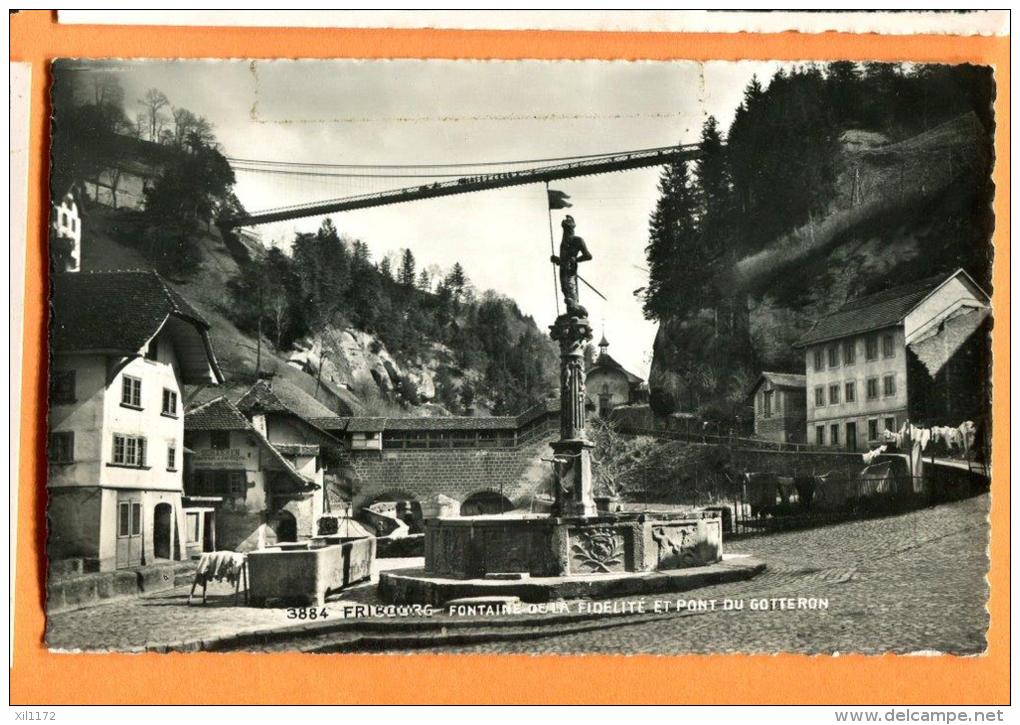 FRS-23  Fribourg Fontaine De La Fidélité Et Pont Du Gottéron. Non Circulé - Fribourg