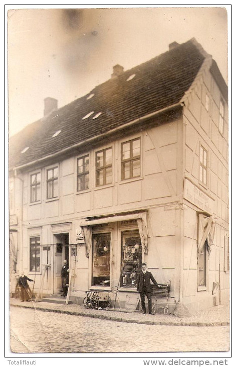 LENZEN Elbe Otto Krümmel Eisen Kurzwaren Handlung Hamburger Strasse 20.3.1910 Gelaufen - Dömitz