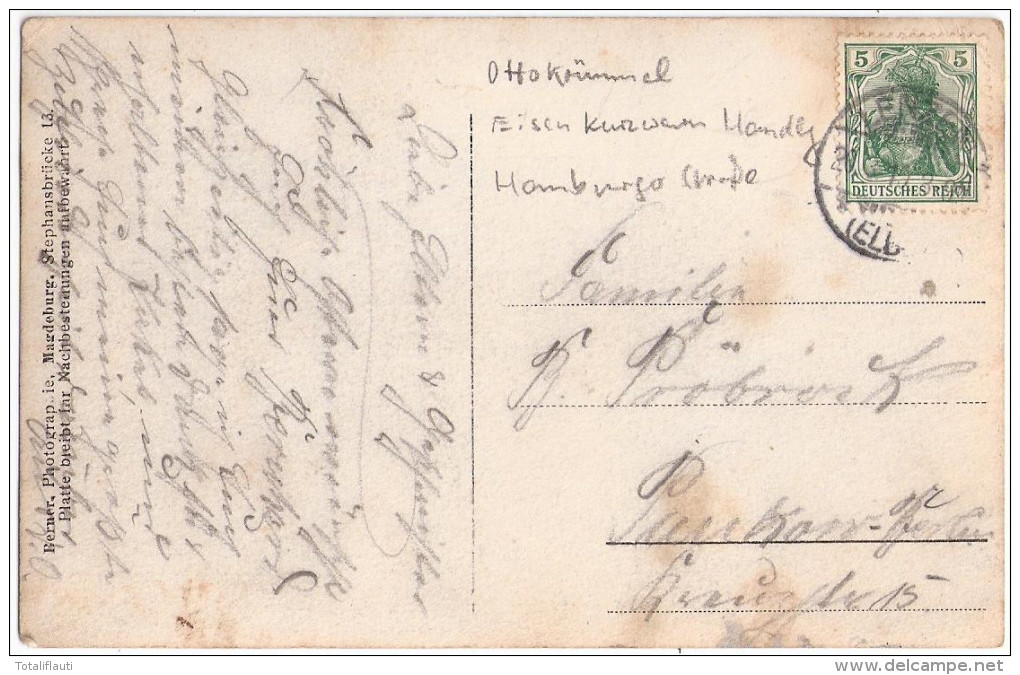 LENZEN Elbe Otto Krümmel Eisen Kurzwaren Handlung Hamburger Strasse 20.3.1910 Gelaufen - Dömitz
