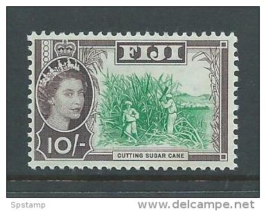 Fiji 1962 QEII 10 Shilling Sugar Cane Definitive MNH Light Even Gum Tone - Fiji (...-1970)