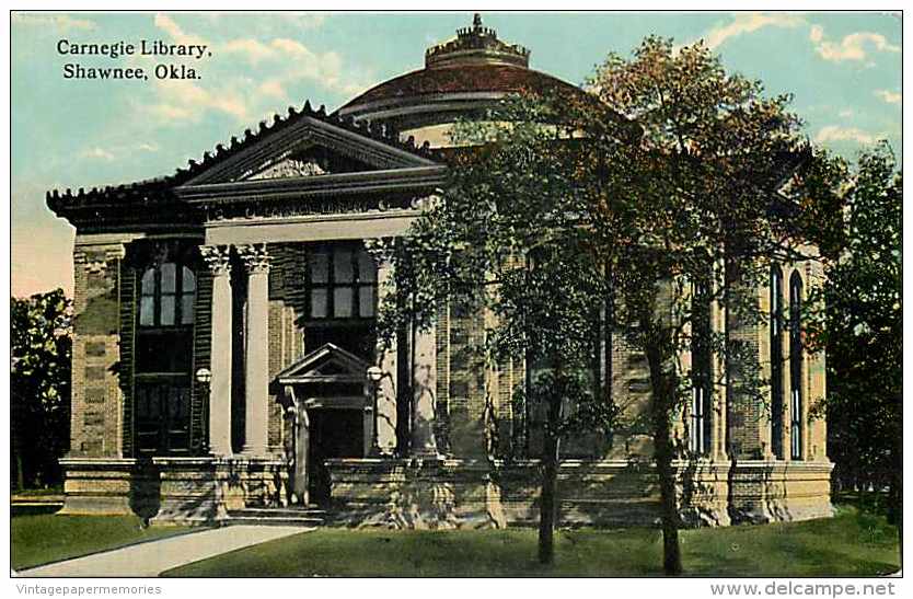 242249-Oklahoma, Shawnee, Carnegie Library Building, SH Kress By Curt Teich No 12038 - Altri & Non Classificati