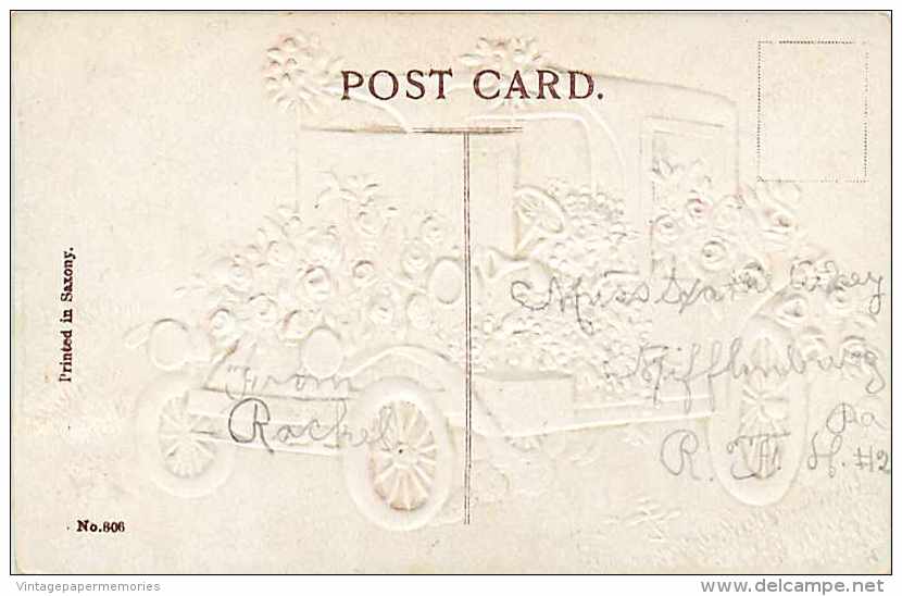 242281-Best Wishes, Unknown Pub No 806, Early Auto Covered With Roses & Forget Me Nots, Embossed Litho - Other & Unclassified