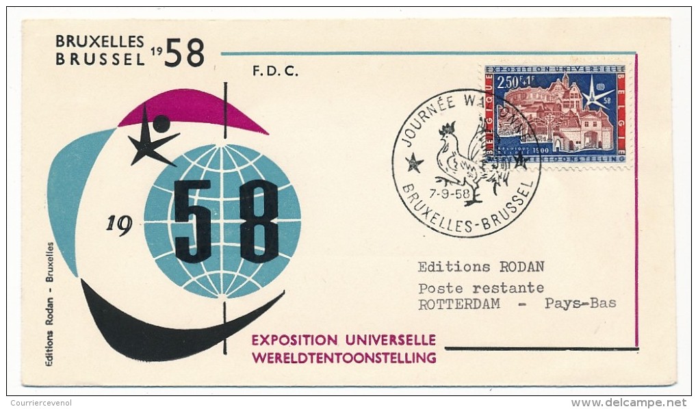 Lot De 8 Enveloppes EXPOSITION UNIVERSELLE DE BRUXELLES 1958 - Cachets Temp. Belgique, Italie, USA, Tchécoslovaquie - 1958 – Bruxelles (Belgique)