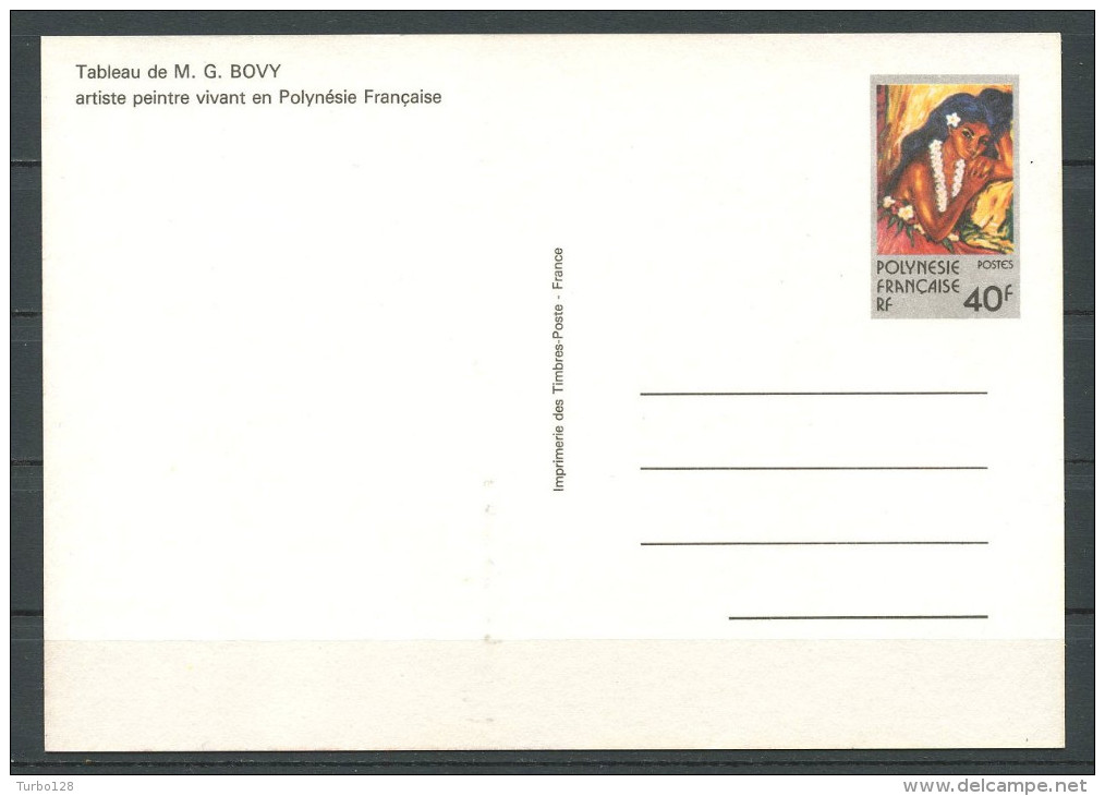 POLYNESIE 1984 Entier Postal N° 1 Neuf ** = MNH Superbe Cote 10 € Tableau De Bovy Peintures Paintings Carte - Interi Postali