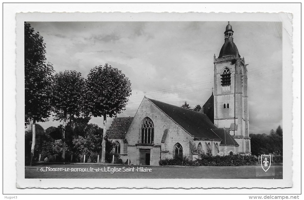 NOGENT LE ROTROU - N° 5 - EGLISE SAINT HILAIRE- CARTE FORMAT CPA NON VOYAGEE - Nogent Le Roi