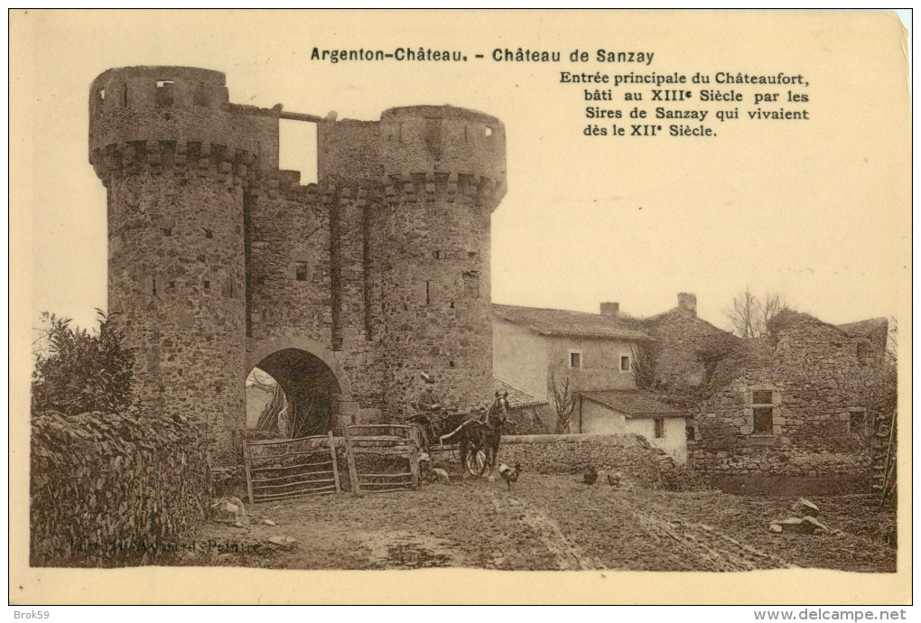 79 ARGENTON CHATEAU - CHATEAU DE SANZAY ( ATTELAGE ) - Argenton Chateau