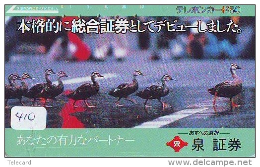 Télécarte Japon * OISEAU * CANARD * (410) MANDARIN * DUCK BIRD PHONECARD JAPAN * ENTE VOGEL * TELEFONKARTE * EEND - Gallináceos & Faisanes