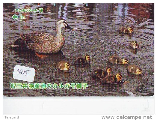 Télécarte Japon * OISEAU * CANARD * (405) MANDARIN * DUCK BIRD PHONECARD JAPAN * ENTE VOGEL * TELEFONKARTE * EEND - Hoenderachtigen & Fazanten