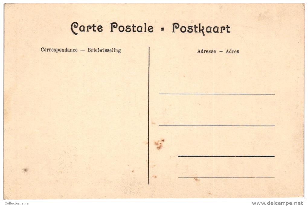 Schoten 2 Postkaarten,  School Klooster Ed. Vanherstraete, Schotenhof, Rond Punt (Mannekens)  SCHOOTEN, Zeer Goede Staat - Schoten