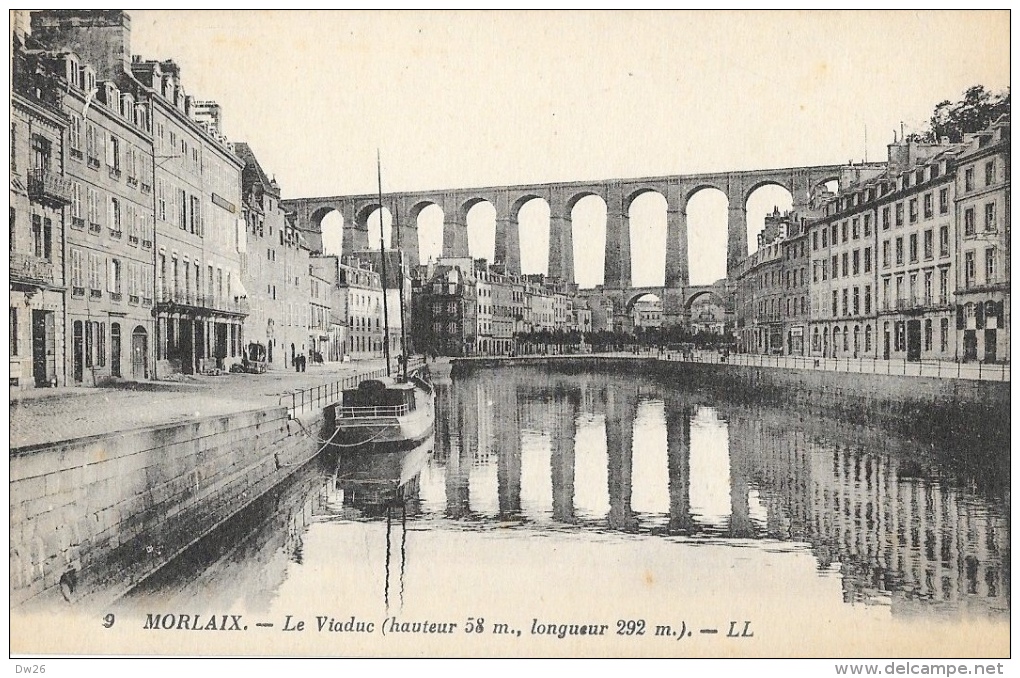 Morlaix (Finistère) - Le Viaduc - Bateau à Quai - Carte LL N°9 Non Circulée - Morlaix