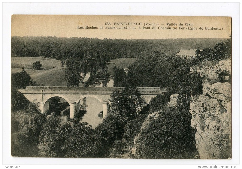 Ref 196 - SAINT-BENOIT - Vallée Du Clain - Les Roches De Passe-Lourdin Et Le Pont De Chemin De Fer - Saint Benoit