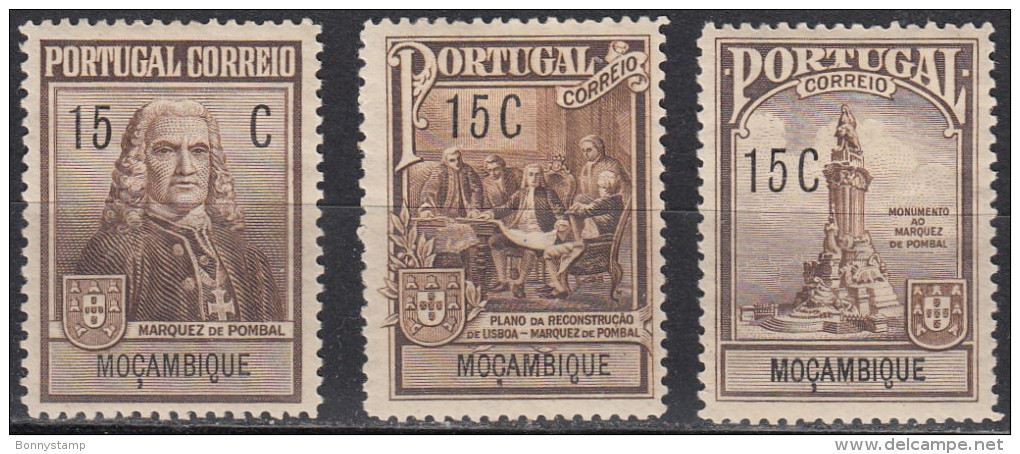 Mozambico, 1925 - 15c Pombal Commemorative Issue - Nr.RA1/RA3 MLH* - Mozambico
