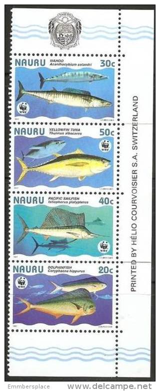 Nauru - 1997 WWF Fishes Strip MNH **  SG 458-61  Sc 443 - Nauru