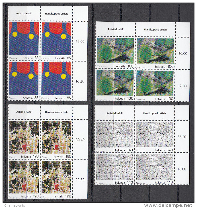 Suiza / Switzerland 2011 - Michel 2210-2213 - Blocks Of 4  ** MNH - Neufs