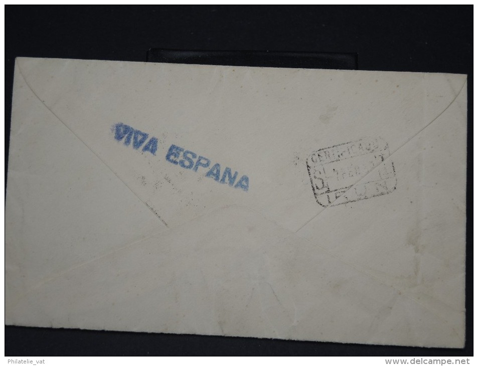 ESPAGNE- LETTRE DES PARAMOUNT FILMS S.A. DE BARCELONE POUR LA FRANCE EN RECO AVEC CENSURE MILITAIRE  1939   LOT P3440 - Marcas De Censura Nacional