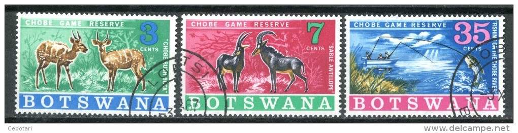 BOTSWANA 1967 - Chobe Game Reserve - 3 Val. Usati / Used (perfetti) Come Da Scansione. - Botswana (1966-...)
