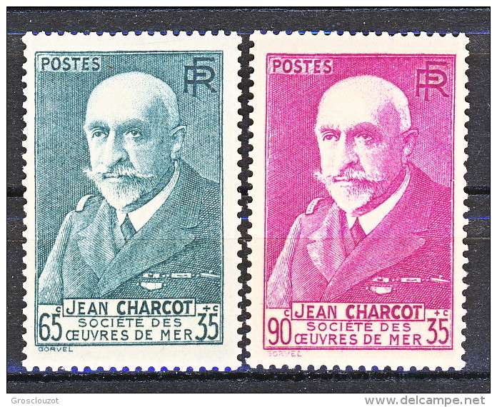 Francia 1938-39 Pro Società Opere Di Mare. Charcot Y&T Serie N. 377 - 377A MNH - Nuovi