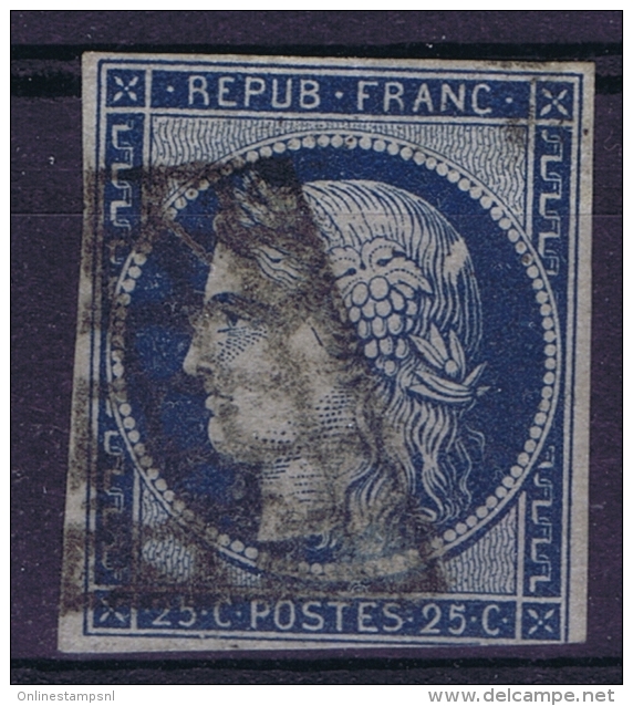 France: 1850 Yv Nr 4 Used Obl Signed/ Signé/signiert/ Approvato - 1849-1850 Cérès