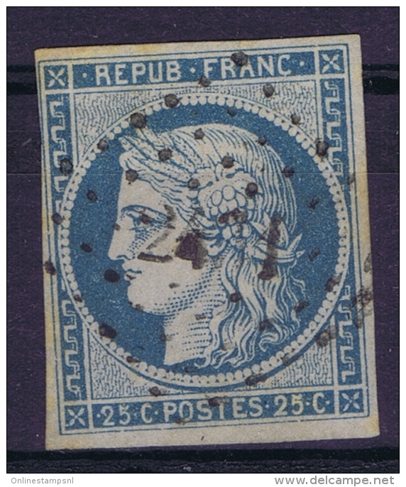 France: 1850 Yv Nr 4 Used Obl PC 2431 Piedicroce Corse - 1849-1850 Ceres