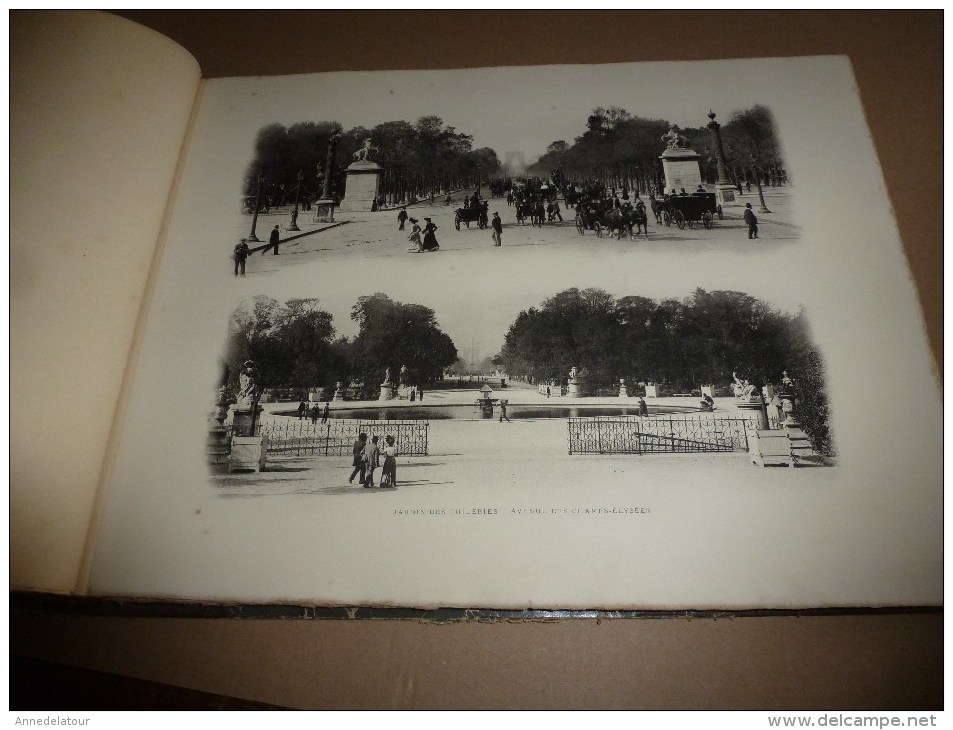 1900 PARIS PITTORESQUE ET MONUMENTAL ,par E. Deley :  grandes photographie du Paris animé (personnages, attelages, etc