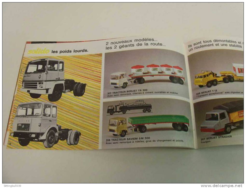 SOLIDO. CATALOGUE 1972. Catalogue Complet. Fidélité au 1 / 43e métal. 32 pages.