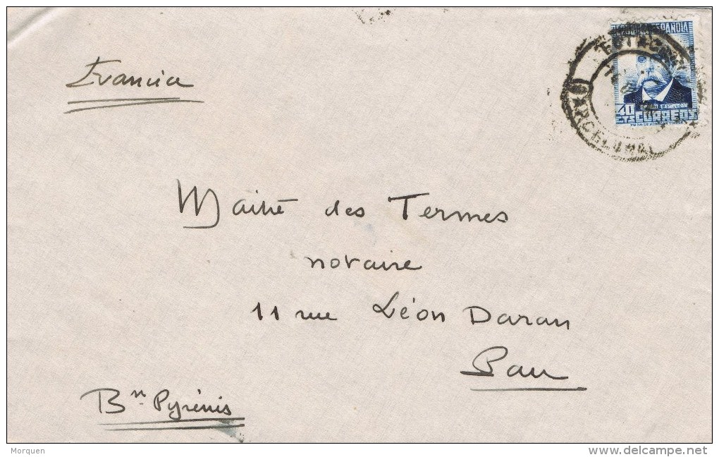 12418. Carta BARCELONA 1935. Fechador Estacion M.Z.A. - Lettres & Documents