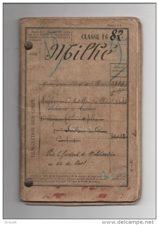 11 THEZAN LES CORBIERES - FASCICULE DE MOBILISATION D'UN HABITANT DE THEZAN EN 1882 - Historical Documents