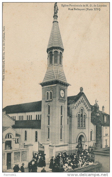 PARIS - XXème Arrondissement - Eglise Paroissiale De N.D. DE LOURDES , Rue Pelleport - Arrondissement: 20