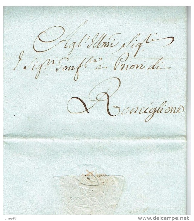 94 - Sceau Contreseing Franchise De 1805, Cardinal Albani. LAC D´AMOUR Des Deux Côtés. - Francmasonería