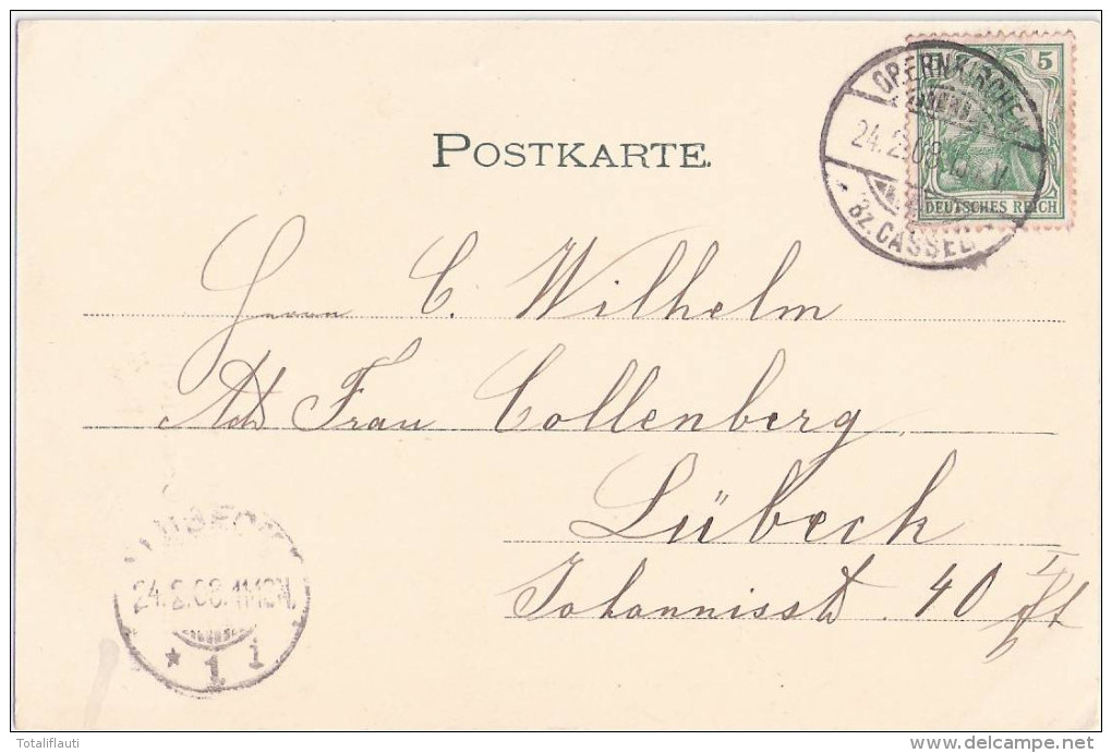 Gruss Aus OBERNKIRCHEN Kr Schaumburg Lippe Warenhaus Heinrich Wieggrebe 24.2.1903 Gelaufen Nahe Stadthagen Rinteln - Bückeburg