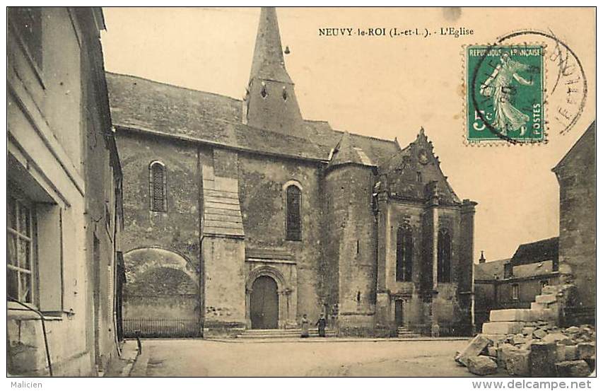 Depts Divers- Indre Et Loire  - Ref BB286 -  Neuvy Le Roi -  L Eglise - Carte Bon Etat - - Neuvy-le-Roi