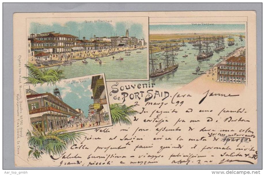 AK Afrika Aegypten Port Said 1899-03-02 Litho Fix & David - Port-Saïd