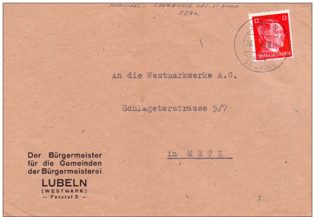 Lothringen DR Mi. 827 Auf Brief Gest. -  Ansehen!! - Occupazione 1938 – 45