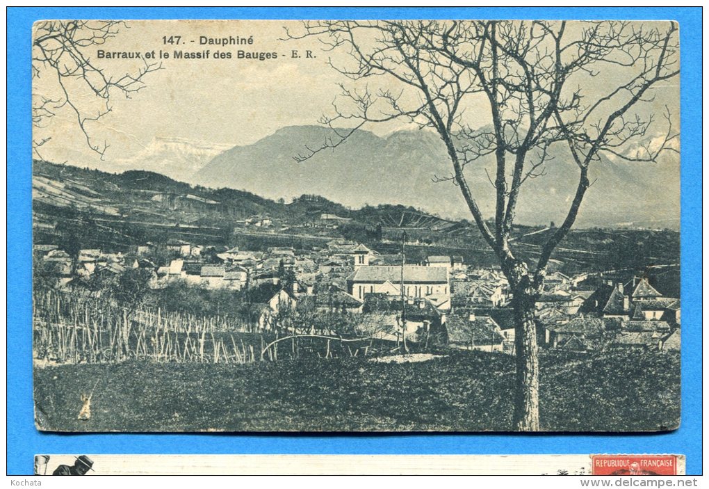 FR531, Dauphiné, Barraux Et Massif Des Bauges, 147, Circulée Timbre Décollé - Barraux