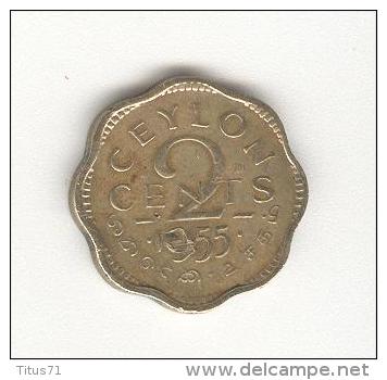 2 Cents Ceylan / Ceylon 1955 - Elizabeth II - Colonies