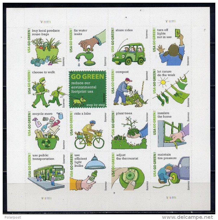 USA 2011 USA GO GREEN - Unused Stamps