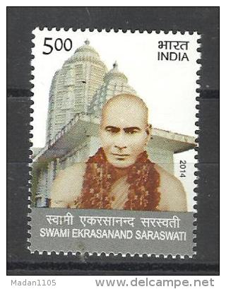 INDIA, 2014, Swami Ekrasanand Saraswati, Religion, Hinduism, Saint, MNH, (**) - Hindouisme