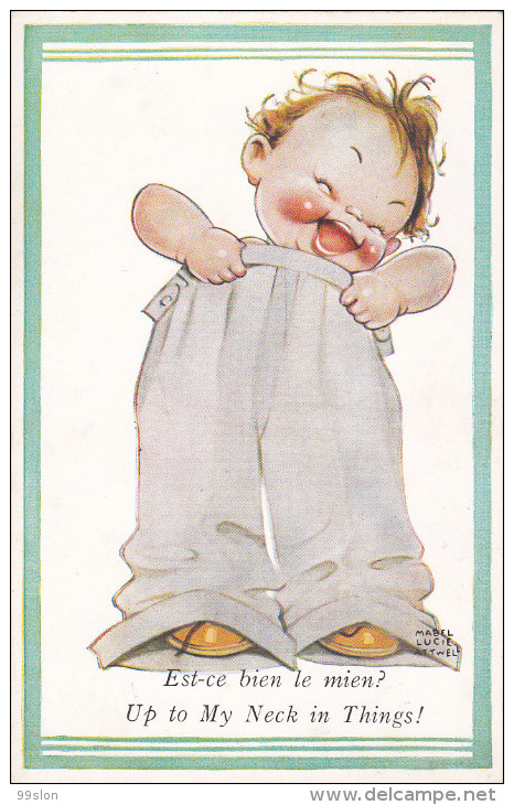 Carte D´illustratrice Anglaise Attwell : "Up To My Neck ..." - Attwell, M. L.