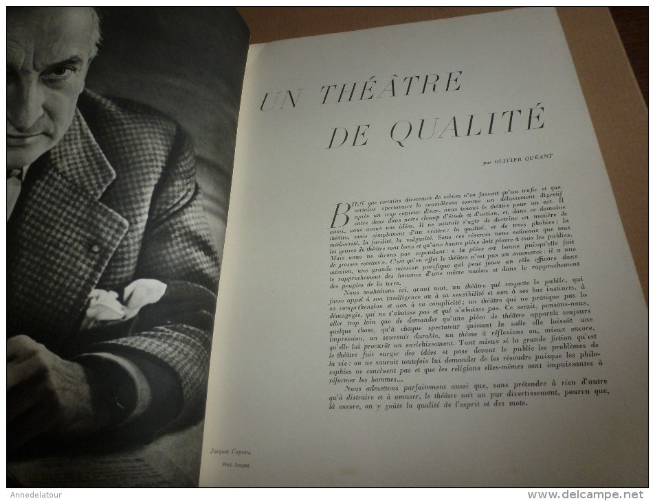 1951  THEÂTRE DE FRANCE  (contient De Belles Photos "pleine-page" De Nos Artistes ) - Autres & Non Classés