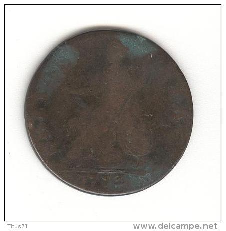 Farthing Grande Bretagne / U.K. 1773 Georgius III - B. 1/2 Penny