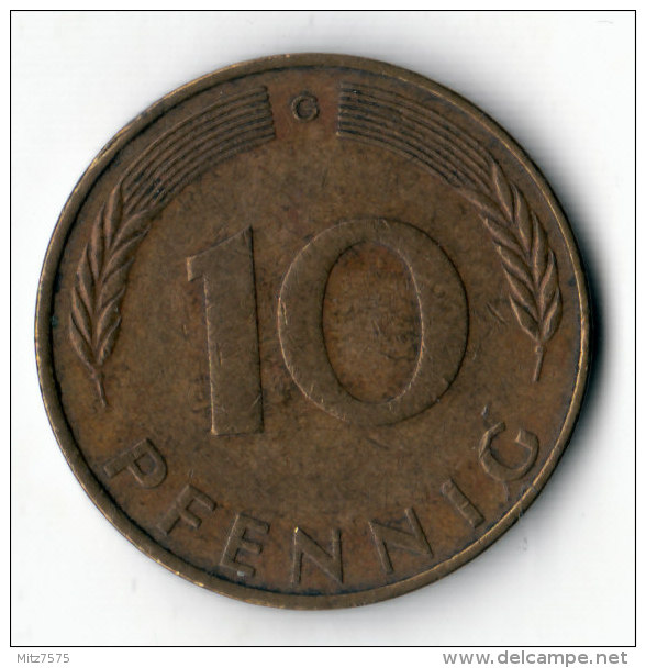 ALLEMAGNE  -  10 Pfennig 1971 G  (12) - 10 Pfennig