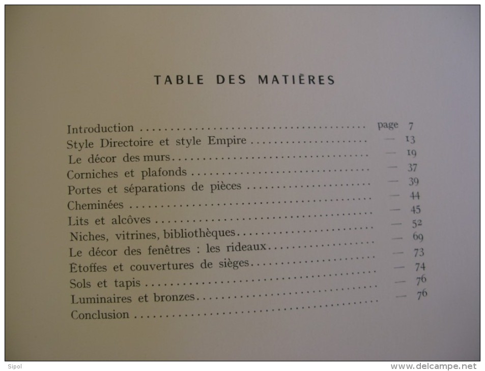 Comment installer son intérieur en Directoire ou Empire  Ed.Charles Massin  1964 76 pages TBE