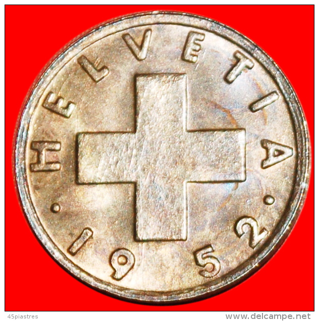 * WHEAT SPRIG (1948-2006) SWITZERLAND 1 RAPPEN 1952B!  LOW START  NO RESERVE! - 1 Centime / Rappen