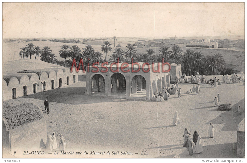 ALGERIE -  EL OUED - Le Marché Vu Du Minaretde Sidi Salem - 2 Photos - El-Oued