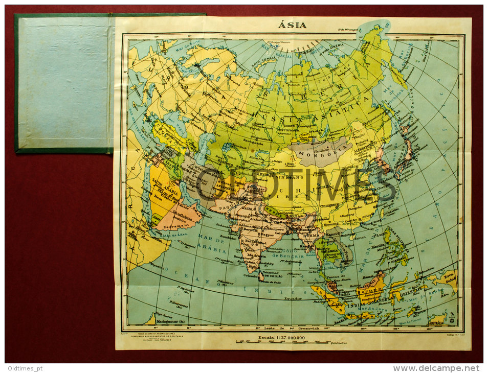 BRASIL - COMPANHIA MELHORAMENTOS DE SAO PAULO - MAPA ASIA - 1949 OLD MAP - Carte Geographique