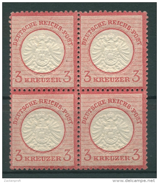 DR 1872 Brustschild 25 Viererblock Postfrisch, Befund Sommer - Ungebraucht