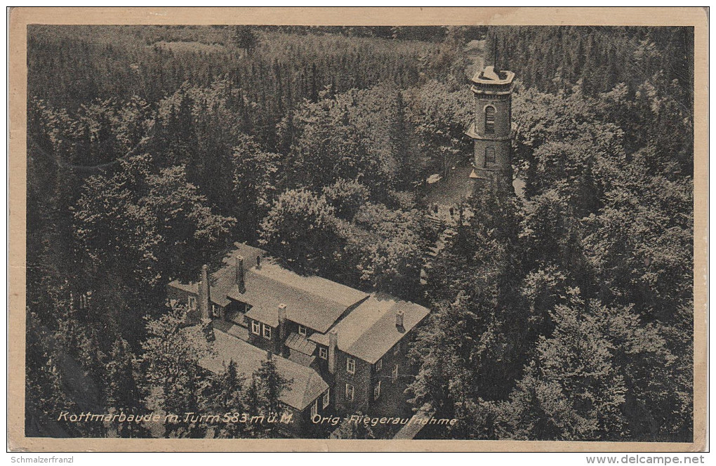 AK Fliegeraufnahme Luftbild Kottmarbaude Turm Kottmar Bei Löbau Eibau Kottmarsdorf Ebersbach Neugersdorf - Grossschweidnitz