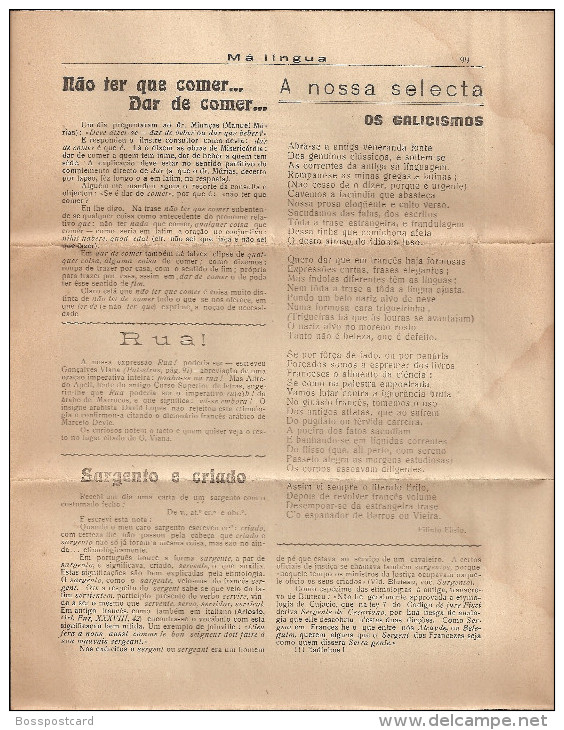 Arcos De Valdevez - Jornal Má Língua Nº 13 De 26 De Agosto De 1940. Viana Do Castelo. - Magazines