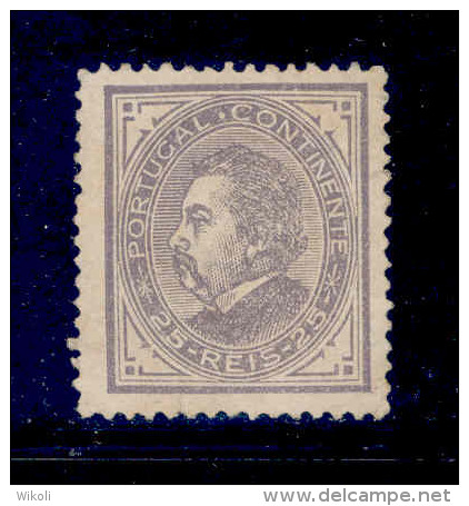 ! ! Portugal - 1880 King Luis 25 R Grey - Af. 54 - No Gum - Unused Stamps